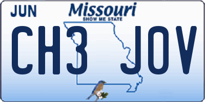 MO license plate CH3J0V