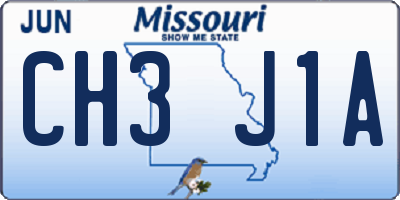 MO license plate CH3J1A