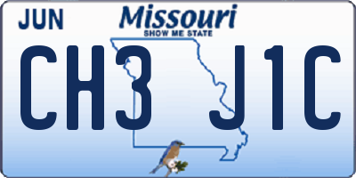 MO license plate CH3J1C