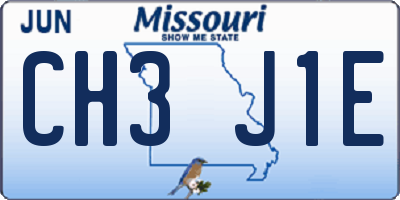 MO license plate CH3J1E
