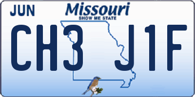 MO license plate CH3J1F