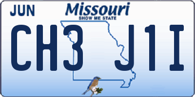 MO license plate CH3J1I