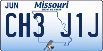 MO license plate CH3J1J