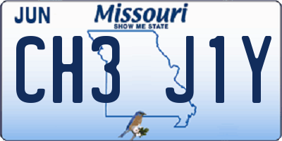 MO license plate CH3J1Y