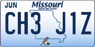 MO license plate CH3J1Z