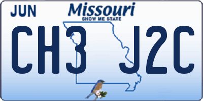 MO license plate CH3J2C