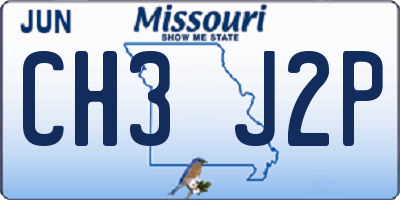 MO license plate CH3J2P