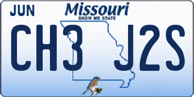 MO license plate CH3J2S