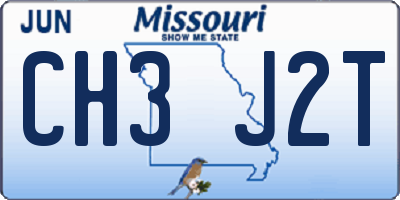 MO license plate CH3J2T