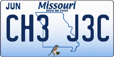 MO license plate CH3J3C