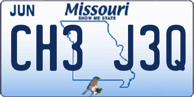 MO license plate CH3J3Q