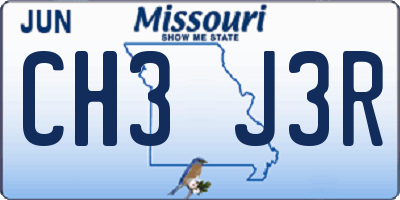 MO license plate CH3J3R