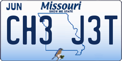 MO license plate CH3J3T