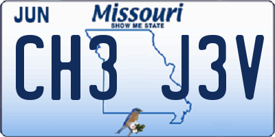 MO license plate CH3J3V