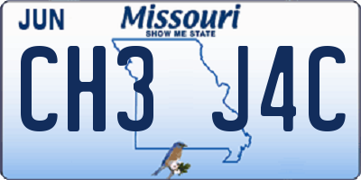 MO license plate CH3J4C