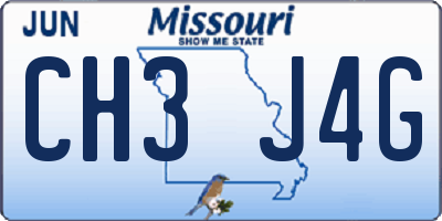 MO license plate CH3J4G