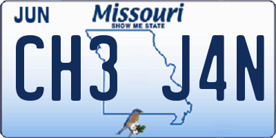 MO license plate CH3J4N