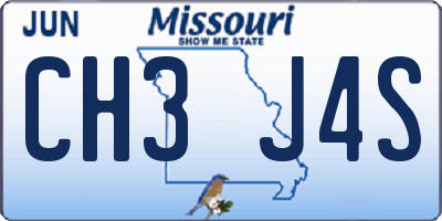 MO license plate CH3J4S