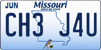 MO license plate CH3J4U