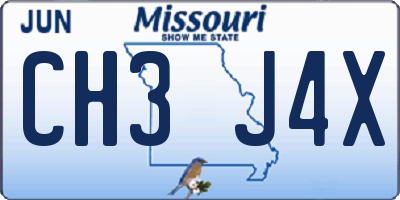 MO license plate CH3J4X