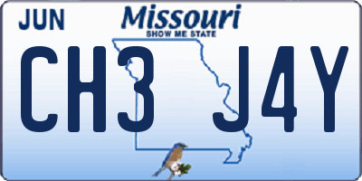 MO license plate CH3J4Y