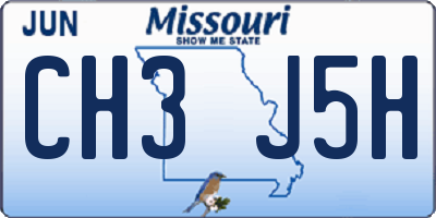 MO license plate CH3J5H