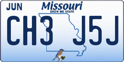 MO license plate CH3J5J