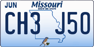 MO license plate CH3J5O