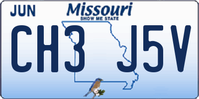 MO license plate CH3J5V