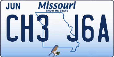 MO license plate CH3J6A
