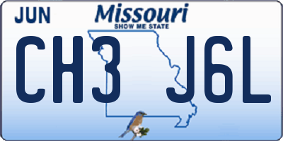 MO license plate CH3J6L