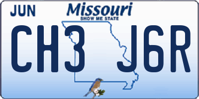 MO license plate CH3J6R