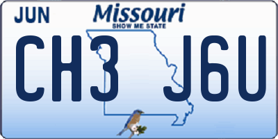 MO license plate CH3J6U