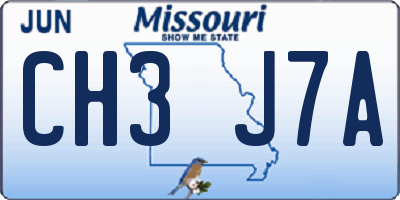 MO license plate CH3J7A