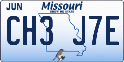 MO license plate CH3J7E