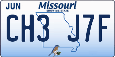 MO license plate CH3J7F
