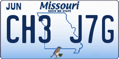 MO license plate CH3J7G