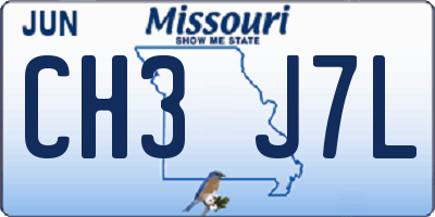 MO license plate CH3J7L