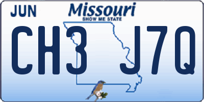 MO license plate CH3J7Q