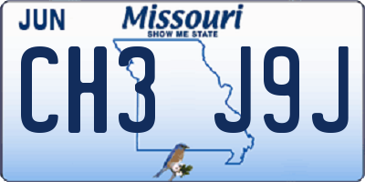 MO license plate CH3J9J