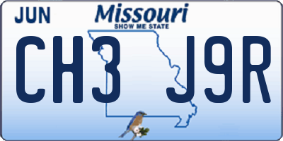 MO license plate CH3J9R