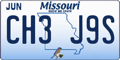 MO license plate CH3J9S