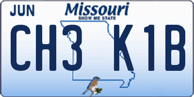 MO license plate CH3K1B