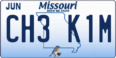 MO license plate CH3K1M