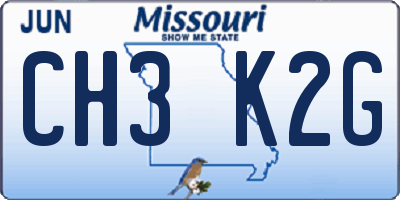 MO license plate CH3K2G