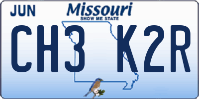 MO license plate CH3K2R