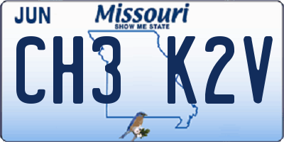 MO license plate CH3K2V