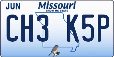 MO license plate CH3K5P