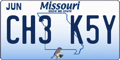 MO license plate CH3K5Y