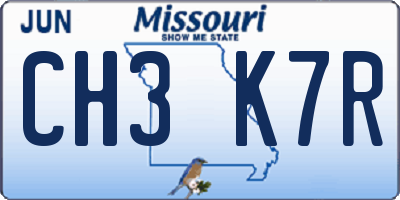 MO license plate CH3K7R